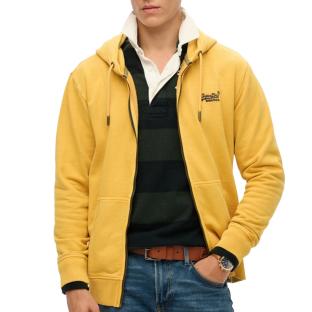 Sweat Zippé Jaune Homme Superdry Essential Washed Ziphood pas cher