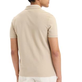 Polo Beige Homme Calvin Klein Jeans Casual Pique vue 0