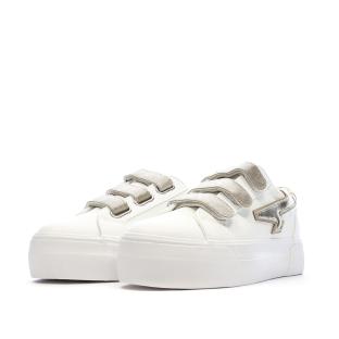 Baskets Blanche/Doré Plateforme Femme Kaporal Clovia vue 0