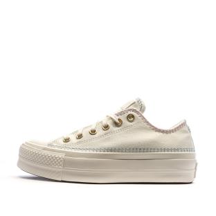 Baskets Ecru Femme Converse Ct All Star Lift Platform Crafted Stitching pas cher