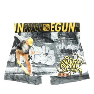 Boxer Gris/Jaune Homme Freegun Skate vue 2