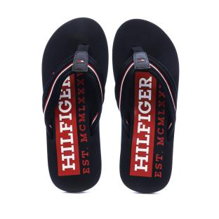 Tongs Noires Homme Tommy Hilfiger Corporate vue 3