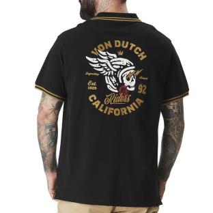 Polo Noir Homme Von Dutch RIDER vue 2