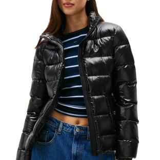 Doudoune Noir Brillant Femme Tommy Jeans slim zip Print vue 0
