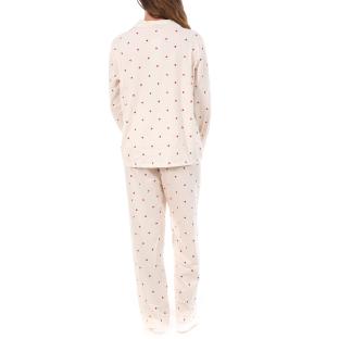 Pyjama Beige/Rouge Femme Lulu Castagnette Petit cœurs vue 0