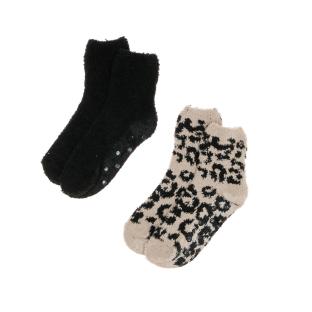 X2 Paires de Chaussettes Antidérapantes Noir Femme Casa Socks MAO pas cher