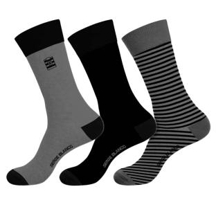 X3 Paires de Chaussettes Gris/Noir Homme Serge Blanco CHVX pas cher