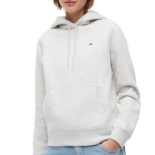 Grau meliertes Damen-Kapuzen-Sweatshirt von Tommy Hilfiger mit Flaggenmotiv Ansicht 0