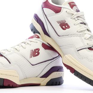 Baskets Ecru/Prune Homme New Balance Bb550 vue 0