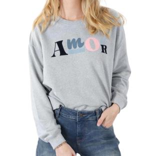 Sweat Gris Femme Deeluxe Amour vue 0