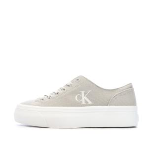 Baskets Beiges /Blanches Femme Calvin Klein Jeans Classic Cupsole Mg pas cher