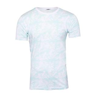 T-shirt Blanc/Turquoise Homme La Maison Blaggio Fleur pas cher
