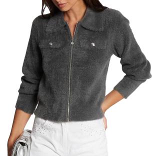 Gilet Zippé Gris Femme Morgan DOMI pas cher