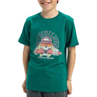 T-Shirt Vert Garçon Quiksilver Skull Feast pas cher