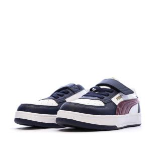 Zapatillas blancas y azul marino para niño de Puma Caven ver 0
