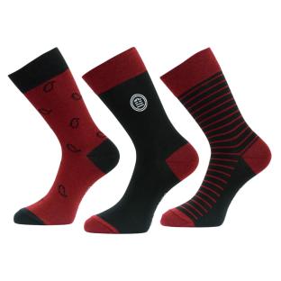 X3 Paires de Chaussettes Rouge/Noir Homme Serge Blanco CHVX3 pas cher