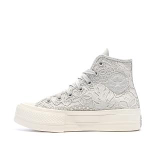 Baskets Grises Dentelle Femme Converse Chuck Taylor All Star Lift pas cher