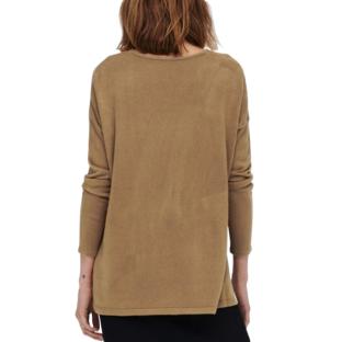 Pull en Maille Marron Clair Femme Only Lamalia vue 2