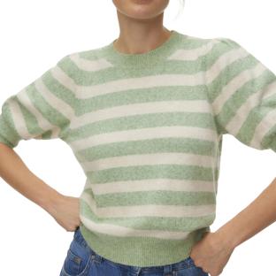 Pull Manches Courtes Vert/Beige Femme Vero Moda Doffy vue 0