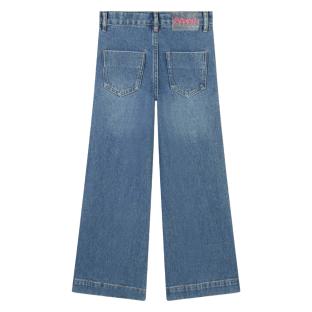 Vaqueros azules acampanados con estampado de corazones para niña Billieblush U20450 ver 0