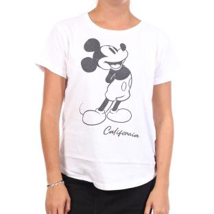 T-Shirt Blanc Femme Disney Mickey California Vintage vue 0