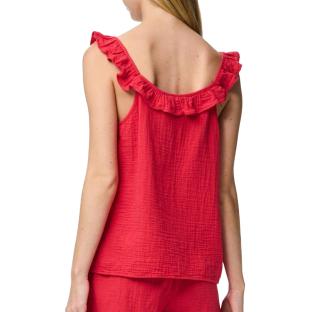 Top Rouge Femme Pieces Astina vue 0