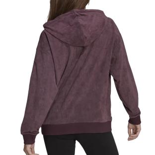 Sweat Prune Femme Adidas Suede Hoodie vue 2