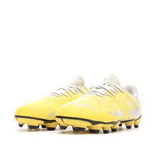 Chaussures de Foot Jaune/Gris Garçon Puma Future Play FG/AG vue 6