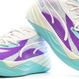 Chaussures de basket Bleu/Violette Homme Puma All Pro Nitro vue 7
