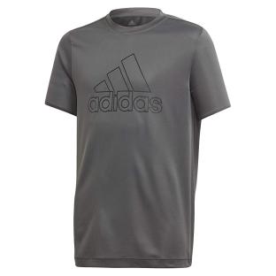 T-Shirt gris garçon Adidas TEE GLOBLU/BLACK pas cher