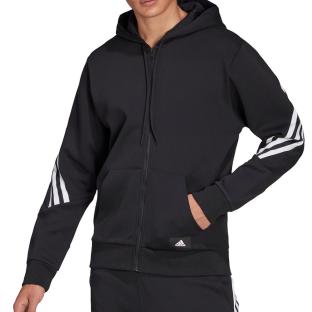Sweat Zippé Noir Femme Adidas 3 Stripes pas cher