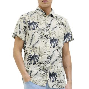 Chemise Blanches/Marine Homme Jack & Jones Hawaii pas cher