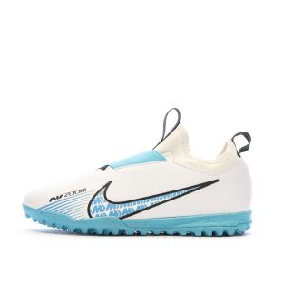 Chaussures de Football Blanc/Bleu Junior Nike Zoom Vapor 15 Academy TF pas cher