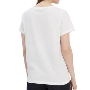 T-Shirt Blanc Femme Tommy Hilfiger Sleeve vue 0