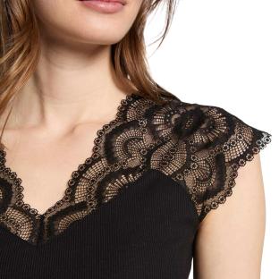 T-Shirt Noir Femme Morgan Dentelle vue 3
