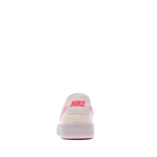 Baskets Blanche/Rose Femme Nike Blazer Low Pop vue 3