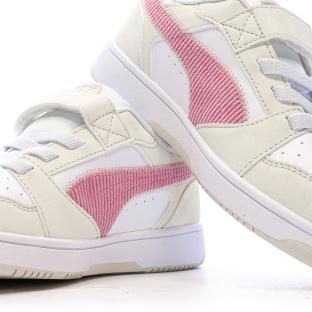 Baskets Blanches/Roses Fille Puma Rebound vue 7