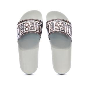 Claquettes Blanc/Noir Homme Diesel Mayemi vue 3