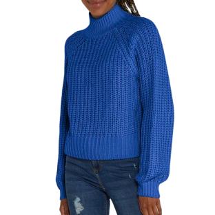 Pull en Maille Bleu Roi Femme Noisy May Tessa High Neck pas cher