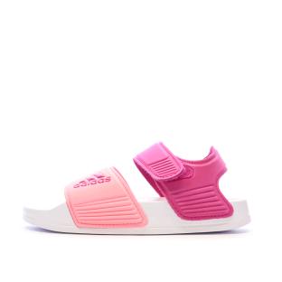 Sandales Roses/Blanches Fille Adidas Adilette K pas cher