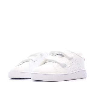 Baskets blanc/rose bébé fille Adidas Advantage vue 6