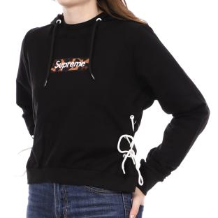 Sweat à capuche Noir Femme Supreme Grip Wild pas cher