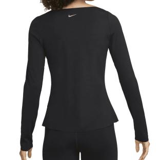 T-shirt Manches Longues Noir Femme Nike Df Luxe vue 2