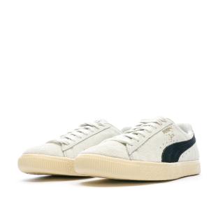 Baskets Blanches/Noires Homme Puma Clyde Teasel vue 0