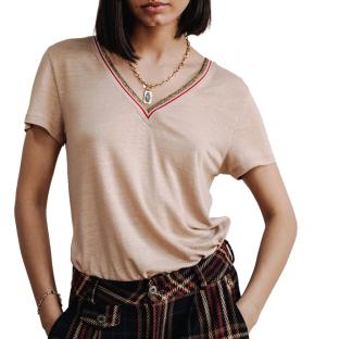 T-shirt Beige Femme FREEMAN PORTER Tonia Linen vue 0