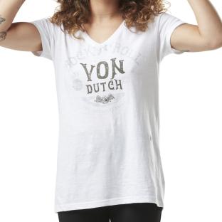 T-shirt Blanc Femme Von Dutch Vintage pas cher