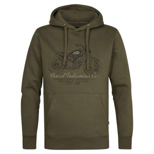 Sweat à Capuche Kaki Homme Petrol Industries Print pas cher