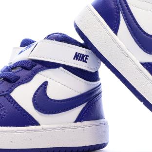 Baskets Blanc/Bleu Garçon Nike Court Borough vue 0