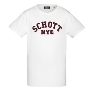 T-shirt Blanc Homme Schott Crew pas cher