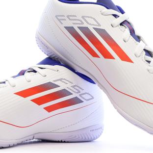 Chaussures de football Blanches/Bleu Garçon Adidas F50 Club vue 0